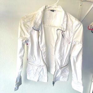 White Jean ARMANI Jacket with zippers and pockets